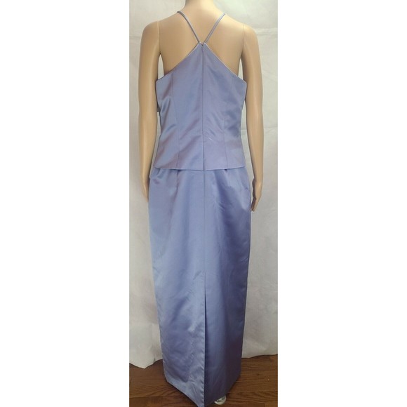 NWT David's Bridal Women's (12) Periwinkle Blue Mock-2 Piece X Neck Prom/Bridal - Picture 8 of 12